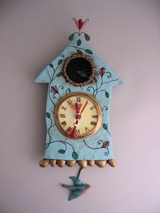 Don’t Be Crabby Coastal Red Crab Pendulum Battery Wall Clock