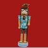 Light Blue Tropical Nutcracker Christmas Holiday Decor Surfer Santa