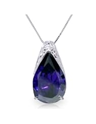 14K Gold 4.65 carat Pear-shaped Natural Sapphire Pendant Necklace