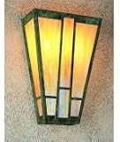 Arroyo Craftsman AS-12-MC-RC Asheville 2 Light Wall Sconce in Raw Copper with Amber-Almond Mica Combination glass