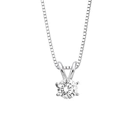 1.02ct.F-SI3RoundBrilliantCutDiamondSolitairePendantwithChain(WhiteorYellowGold)