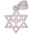 Star of David with a Cross Messianic pendant - Sterling silver (2cm - 0.8")