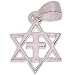 Star of David with a Cross Messianic pendant - Sterling silver (2cm - 0.8")