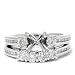 1.25CT 14k White Gold Semi Mount Engagement Ring Setting Matching Wedding Anniversary Band Color (G/H) Clarity (I1) Size 6
