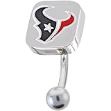 National Football League Logo Top Mount Curved Belly Ring - Houston Texans