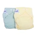 Fuzzibunz Reusable Diapers - Sage/Yellow
