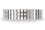 BENCHMARK 14K White Gold 6mm Beveled Squares Ring (Sz 4 - 8)