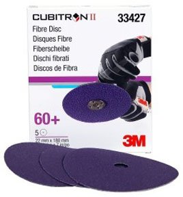 Cubitron 3M Cubitron II Abrasive Fibre Disc, 33427, 7 in X 7/8in (180mm X 22mm), 60+, 5 discs per carton