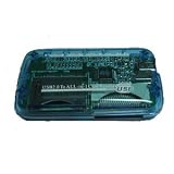 Mini All-in-1 Memory Card Reader Blue Compatible with: Secure Digital: miniSD (with adapter), microSD/TransFlash (with adapter), Compact Flash: CF I, CF II, CF Ultra II, MicroDrive, xD Picture Cards, Memory Stick: Memory Stick, Memory Stick Pro, Memory Stick Duo, Multimedia Card: MMC I, MMC II, RS-MMC, HS-MMC