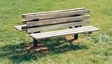 8' Permanent Double Sided Double Pedestal Bench with 2