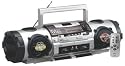 Elta 6921 Tragbarer Stereo Radiorekorder (CD-/MP3-Player, UKW/MW/LW/KW-Tuner, 200 Watt PMPO Verstärker, Lautsprechersystem, Teleskopantenne, Mikrofon, Doppelkassettendeck-Recorder) schwarz