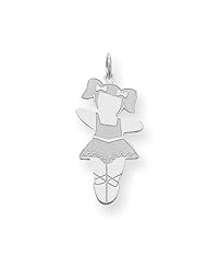 925 Sterling Silver Girls Ballerina Tutu Charm Pendant