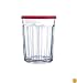 Luminarc Working Glass 21 oz w/Red Lid, Set of 4