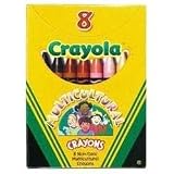 BINNEY and SMITH CRAYOLA Multicultural Crayons, Wax, Standard Size, Eight Skin Tone Colors per Box