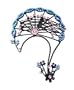 Crystal Embedded Hair Comb, Blue
