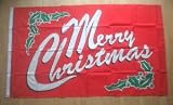 Merry Christmas Red Large Christmas Flag 5ft x 3ftIMAGE