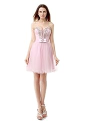 A-line Short Organza/Satin  Backless Beaded Crystal Piping Sweetheart Homecoming Dress/Party Dress  With Ruffles