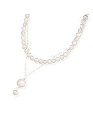 Sterling Silver 16.5 Inch Cultured Freshwater Pearl Chain Drop Necklace