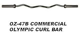 Chrome Olympic Curl Bar w/black sleeves(Gym Style)