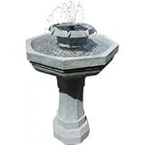Solar Powered Birdbath Fountain (Gray) (29H x 11W x 11D)
