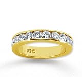 18k Yellow Gold 11 Stone 1Ct Diamond Anniversary Band
