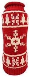 Worthy Dog Winter Snowflake Knit Sweater (Small)
