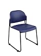 (2 Pack) Stack Chair with Plastic Seat and Back In Blue Finish By Office Star