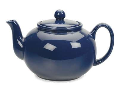 RSVP 48oz Blue Stoneware Teapot Tea Pot Kettle NEW
