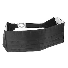 Forzieri Pleated Pure Silk Cummerbund Black