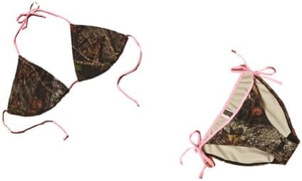 Mossy Oak Pink String Bikini 2PC Set, Womens Pink & Camo Break Up Bikini Combo S-XL (Medium)