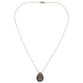14k Yellow Gold 16mm Smokey Quartz Briolette Pendant Necklace, 17 by Amazon.com Collection