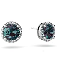 Created Alexandrite 14kt White Gold Earrings
