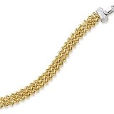 14k Two Tone Gold Pave Round 1/8 Carat Diamond Bracelet