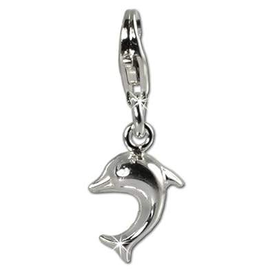Cheap Girls Jewelry SilberDream small Charm dolphin 925 Sterling Silver Charms Pendant with Lobster Clasp for Charms Bracelet, Necklace or Earring FC942 For Sale