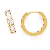 14K HUGGY CZ EARRINGS CZ/1.0CTW