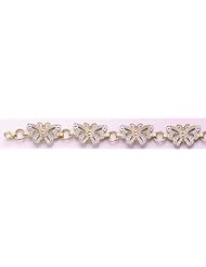 Gold Bracelet Bracelet Butterfly W White Beaded Wings Link