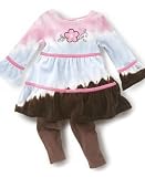 Flapdoodles Baby Girl Tie-Dye Velour Dress Set