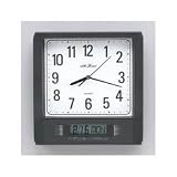 Seth Thomas Foreman Black Plastic Case with White Dial Digital Square Multifunction Analog Desk Clock
