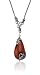 Sterling Silver Marcasite & Garnet Glass Tear Drop Necklace, 16