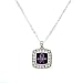 Epilepsy Awareness Classic Silver Plated Square Crystal Necklace