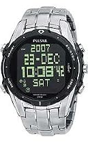 Pulsar Men's World Time Alarm Chronograph Silver-Tone Watch #PQ2001
