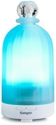 Senyoo Aromatherapy Diffuser, Essential Oil Cool Mist Humidifier for Home/Office/Yoga/Spa, Zero Noise, Perfume Glass Shape, 7 Colors Changing