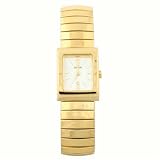 Lorus Ladies Stretch Band Gold Tone Watch Square White Dial SALE