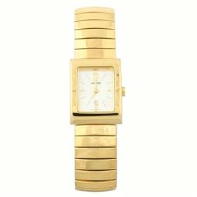 Lorus Ladies Stretch Band Gold Tone Watch Square White Dial SALE by Lorus