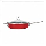 Chantal Enamel-on-Steel Surface 4 Quart/11 Inch Sauté with Lid, Chili Red