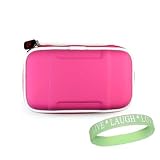 Hot Pink EVA Case for Western Digital Portable Hard Drive Models (My Passport Essential , For Mac , Elite , Studio , and WD Elements Portable) + Live*Laugh*Love Wrist Band !!! (Hard Drives Not Included)