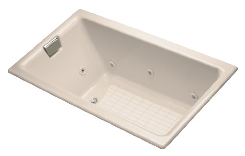 Kohler K-856-LH-55 Tea-For-Two 5.5Ft Drop-in Whirlpool with Left-Hand Drain, Innocent Blush