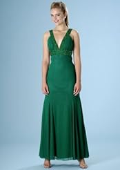 Mermaid Polyester Slit Mesh Beaded Evening Dress/Prom Dress 