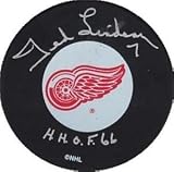 Ted Lindsay Autographed/Hand Signed Hockey Puck (Detroit Red Wings)
