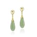 18K Gold over Sterling Silver Green Jade Drop Earrings
